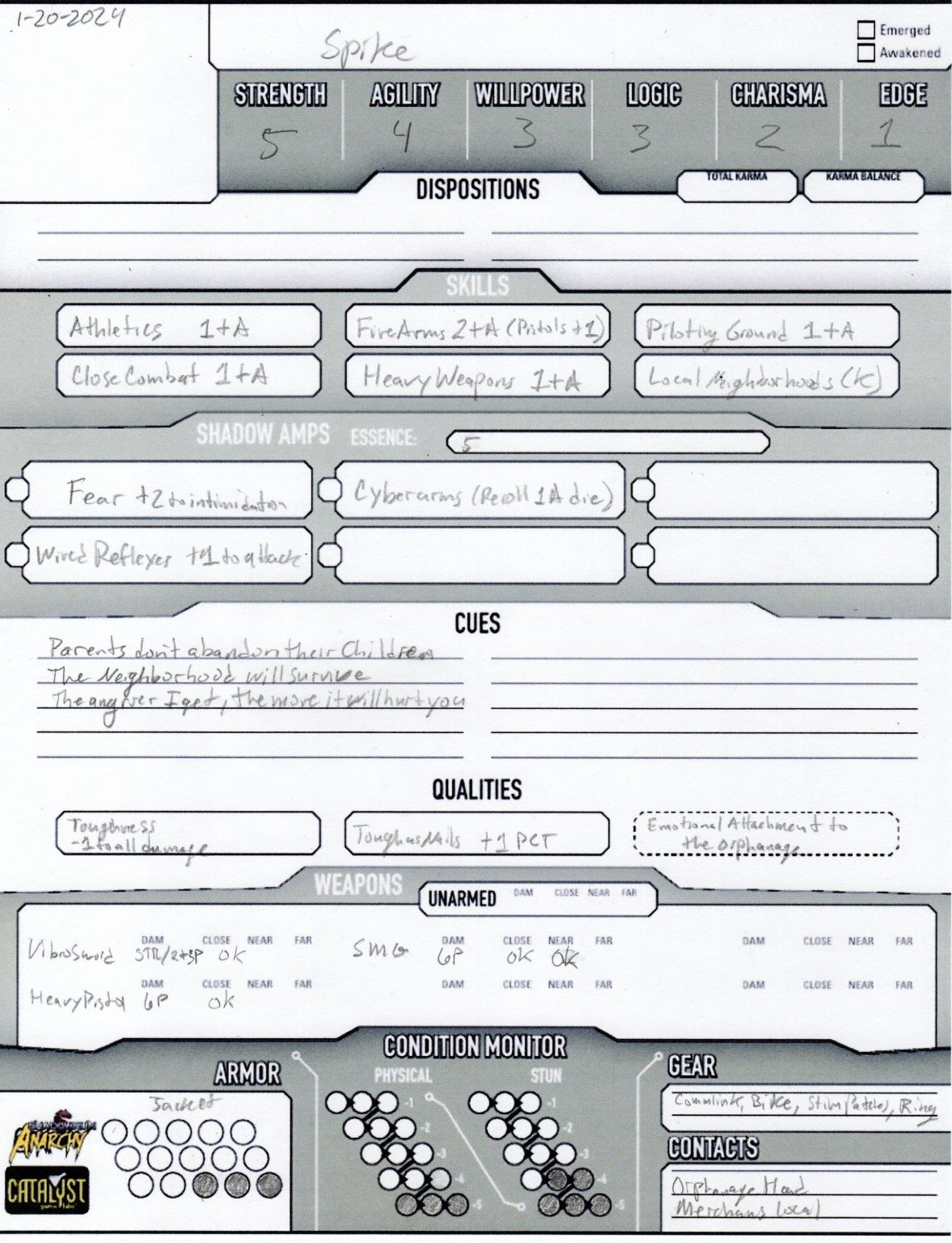 2024 Character Creation Challenge Day 20: Shadowrun Anarchy ...